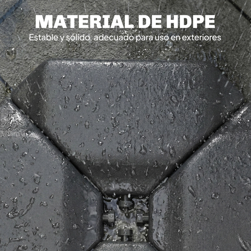 Base per Ombrellone 4 Pezzi per Parasole Cantilever ¨C Zephmum ¨C HDPE Riempibile con Acqua o Sabbia 77kg