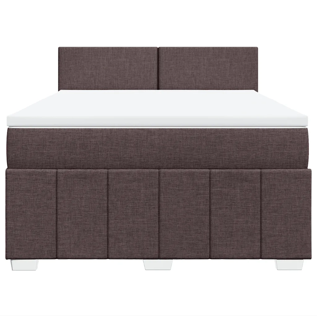 Giroletto a Molle con Materasso Marrone Scuro 140x190cm Tessuto