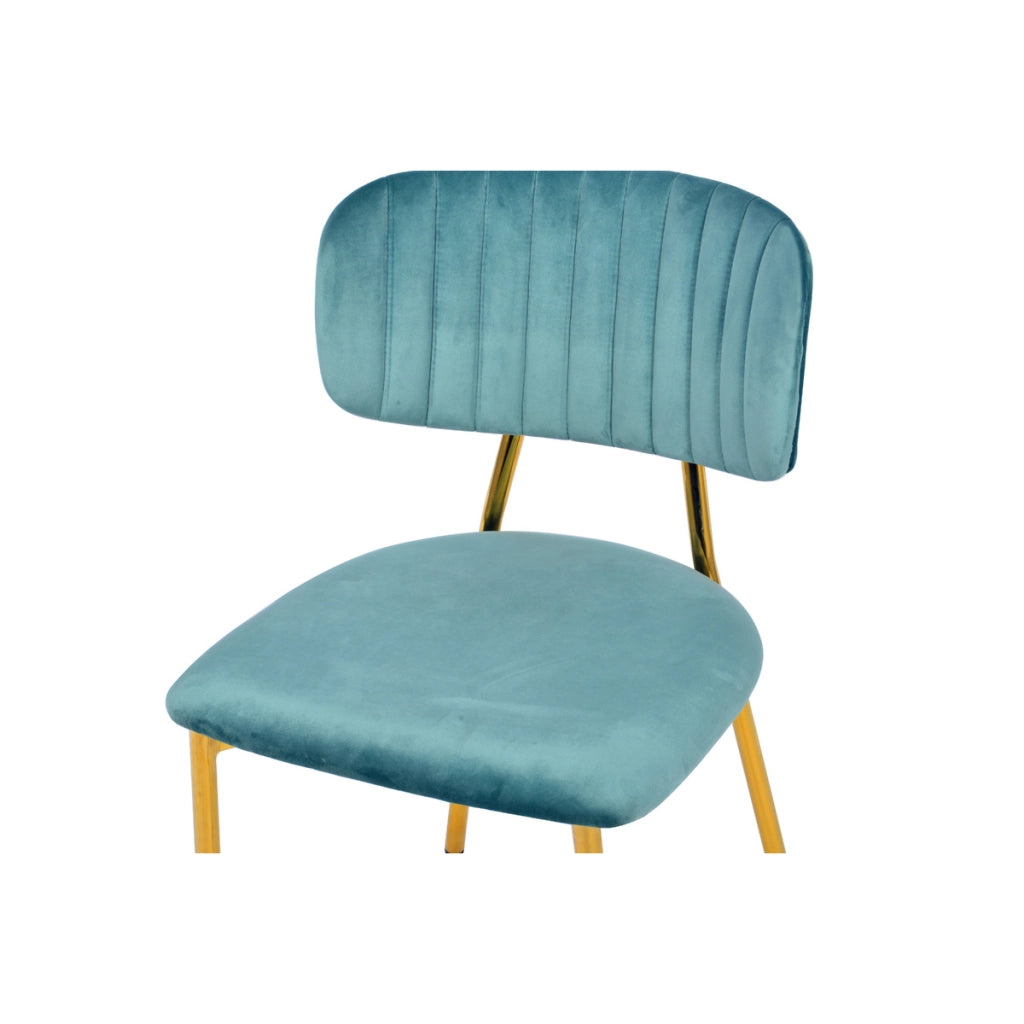 Set di 2 sedie Giselle in velluto menta e metallo dorato