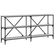 Tavolino Consolle | Tavolo d'Ingresso Grigio Sonoma 160x30x75cm in Legno Multistrato e Ferro