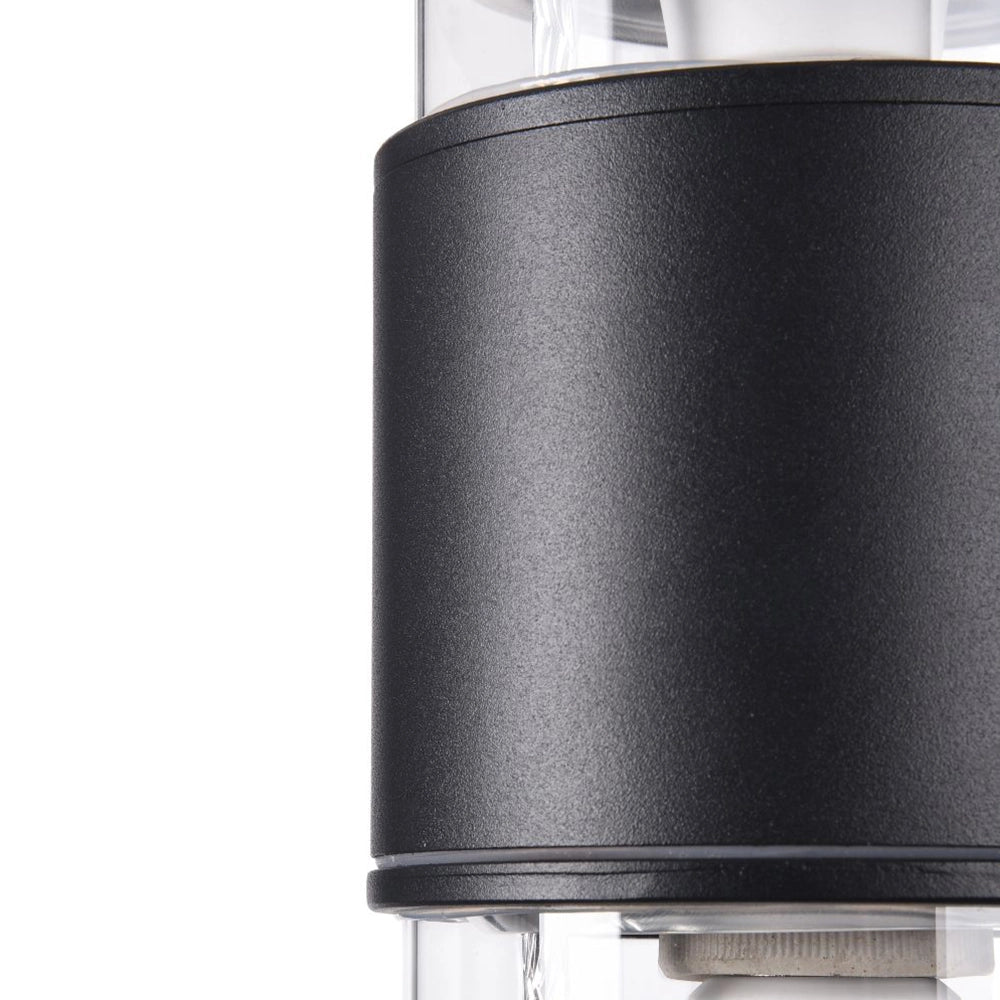 Maytoni Lampada da parete moderna Bronx 2 luci E27 IP54 nero alluminio