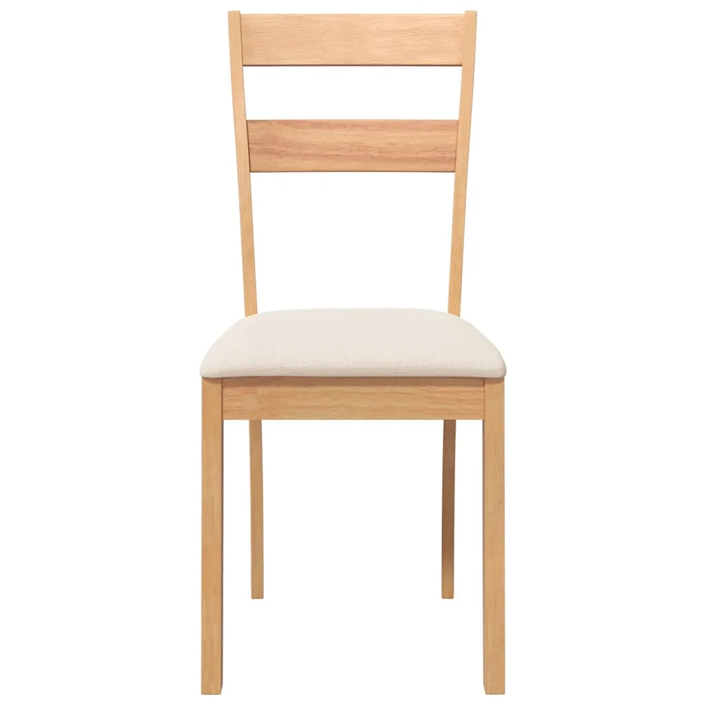 Sedie da Pranzo con Cuscini 2 pz Naturale Legno Massello Hevea 4102382