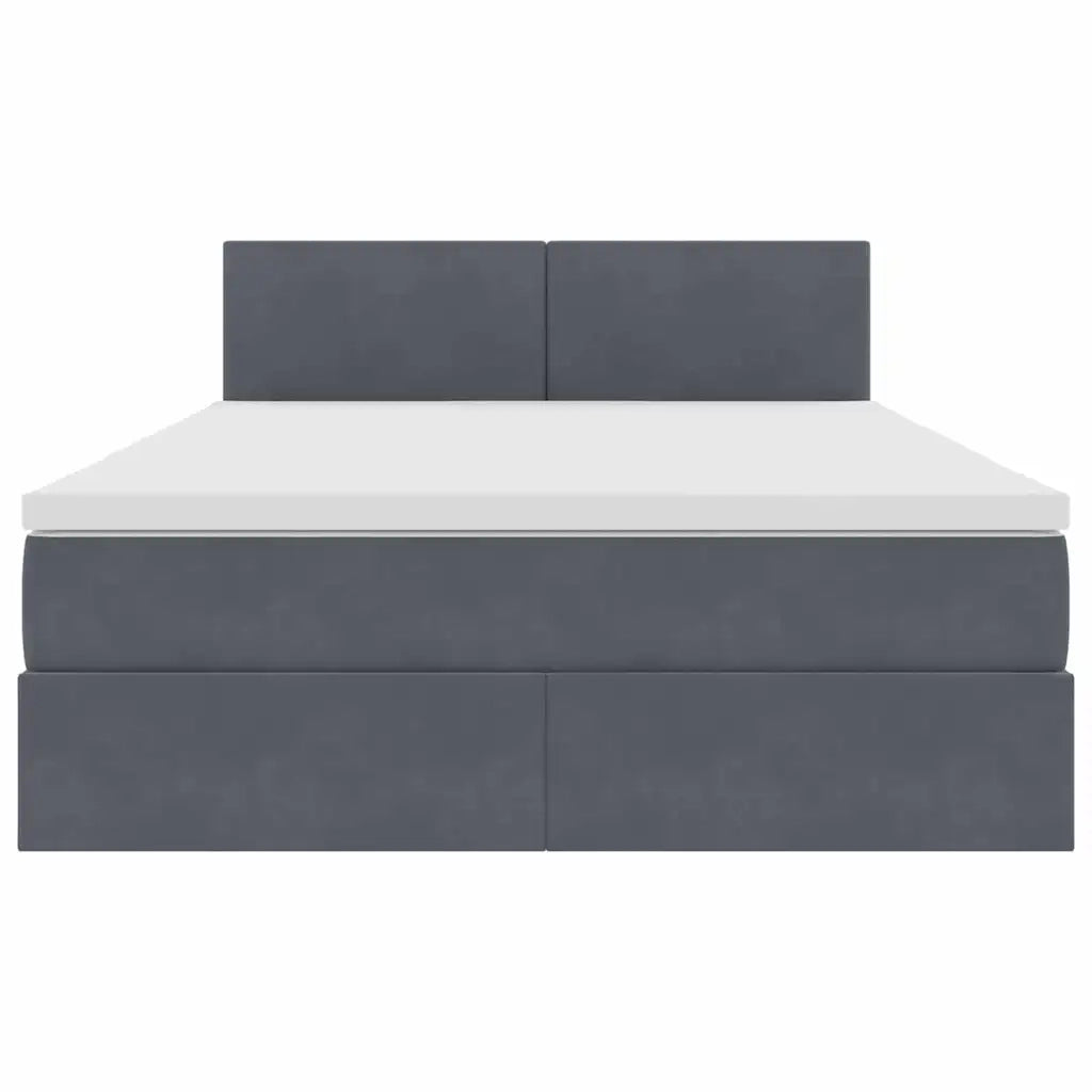 Letto con contenitore LED e materasso Grigio Scuro 140 x 190 cm