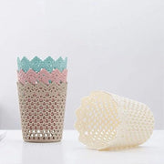 Trade Shop - 2pz Cestino Porta Oggetti Organizzatore Casa Cesto In Plastica ø14x17.6 Cm 79477 -