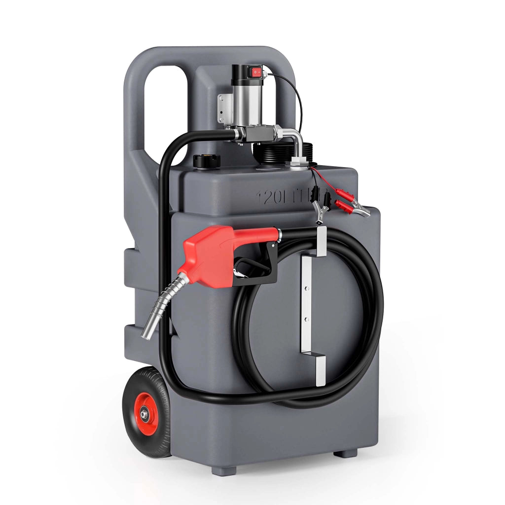 Serbatoio mobile per trasporto gasolio da 120 l con pompa 180 W da 40 l/min, serbatoio carburante portatile, contenitore trasporto per diesel