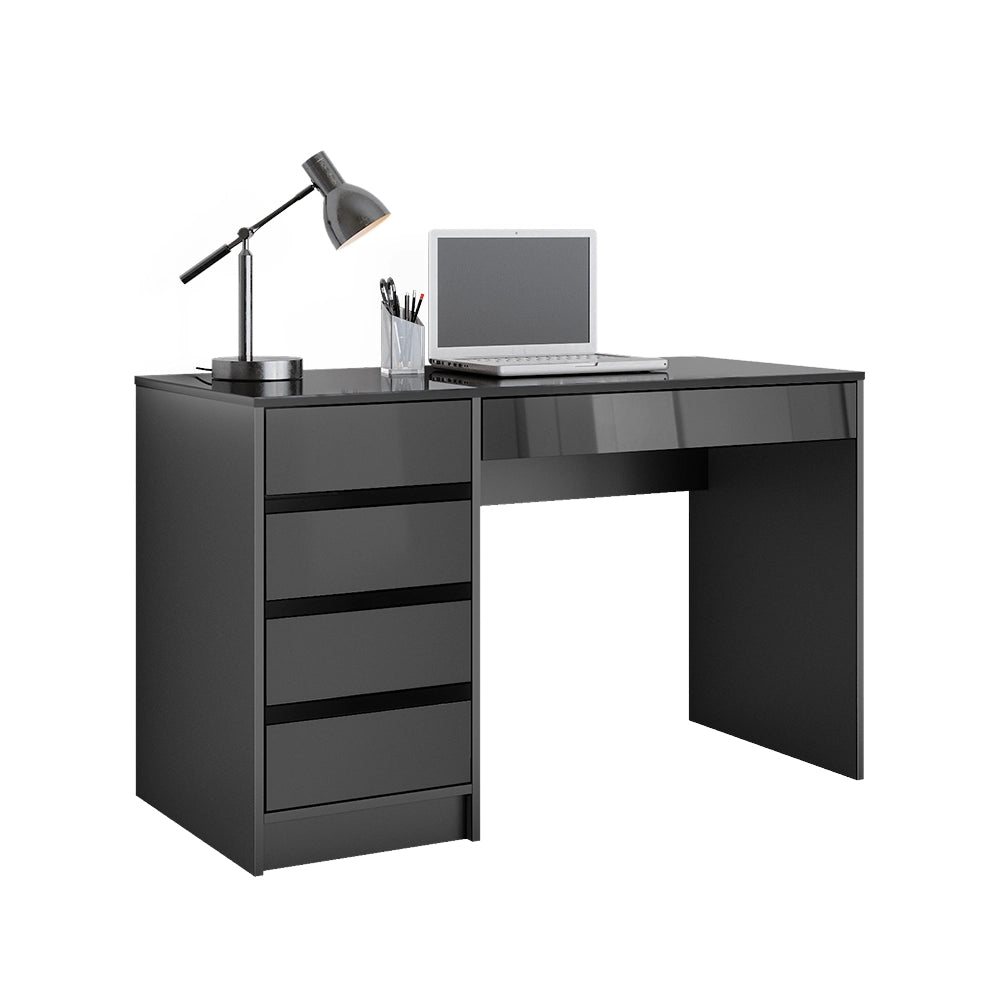 Vicco Scrivania Antracite lucido 55 x 120 cm con cassetti