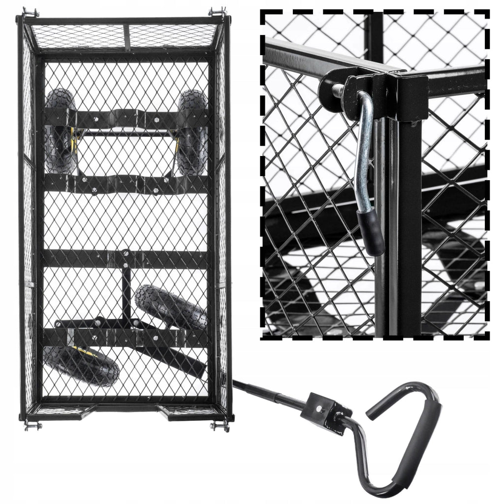 Carrello da giardino KADAX con carriola, rimorchio per trasporto, portata 300 kg, con telone, grande.
