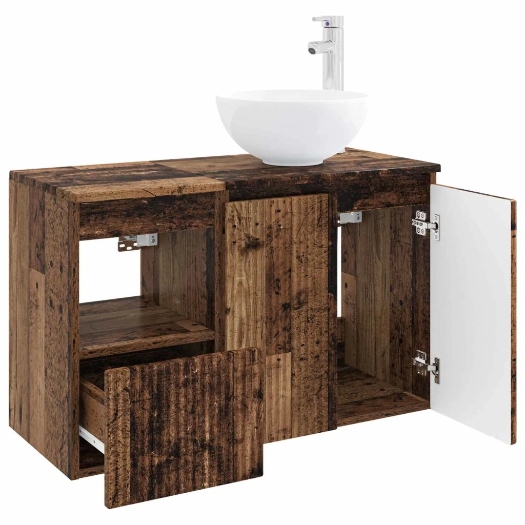 Set di mobili per il bagno 2 pz Legno antico 3404042