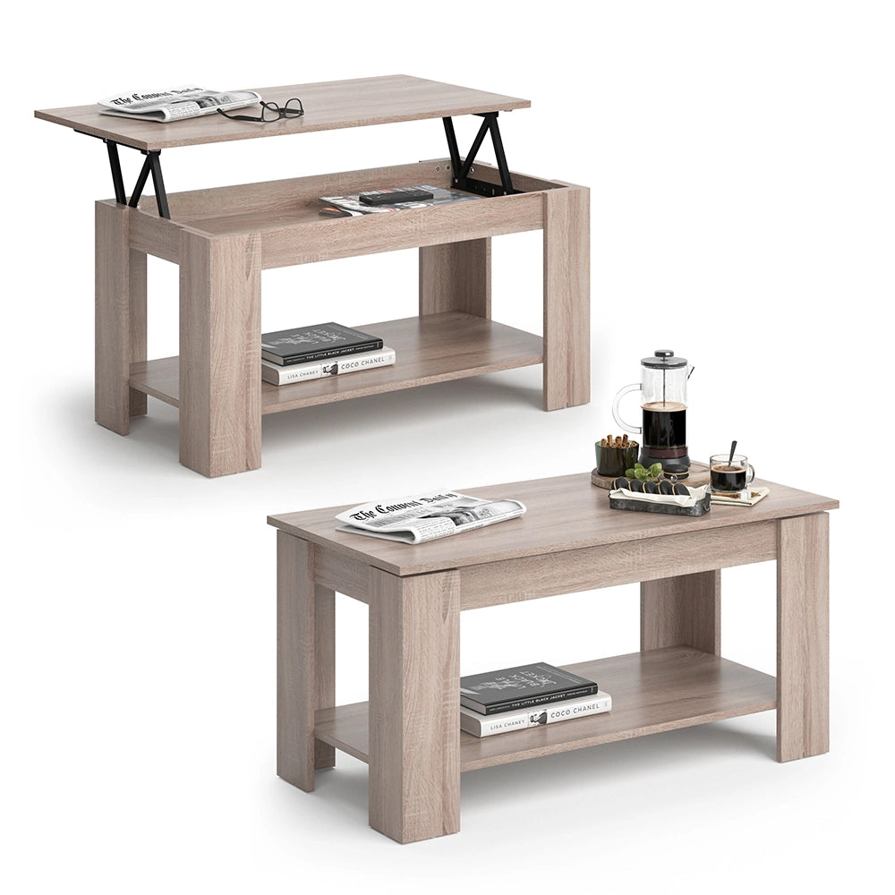 Vicco Tavolino soggiorno Sonoma 100 x 50 cm con funzione di sollevamento
