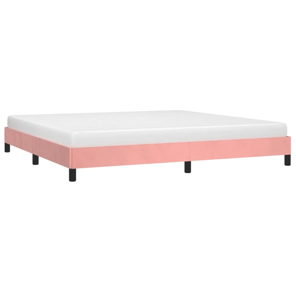 Letto matrimoniale | Letto per adulti | Giroletto Rosa 200x200 cm in Velluto