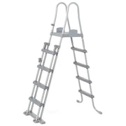 Trade Shop - Scaletta Di Sicurezza Per Piscine 132cm Con Gradini In Plastica Telaio In Metallo 58332 -