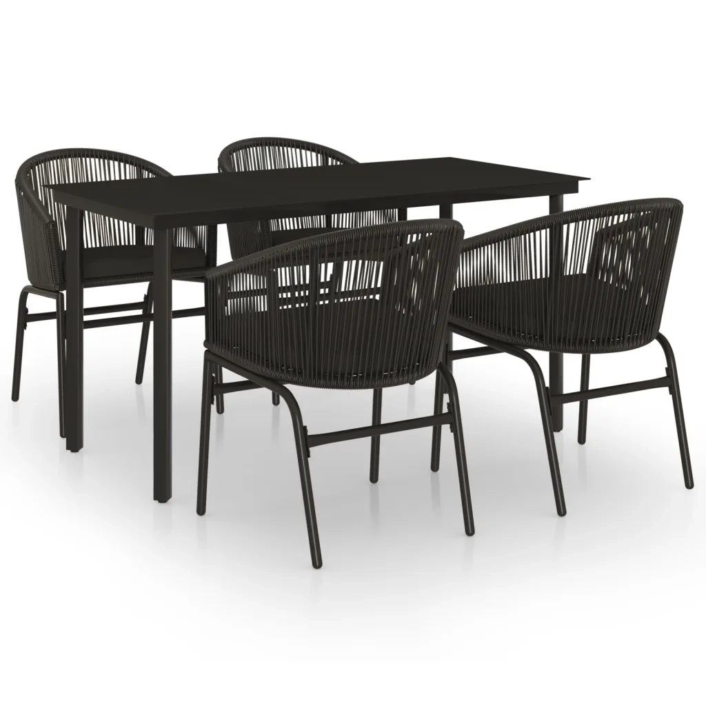 Set da Pranzo per Giardino 5 pz Nero cod mxl 42027