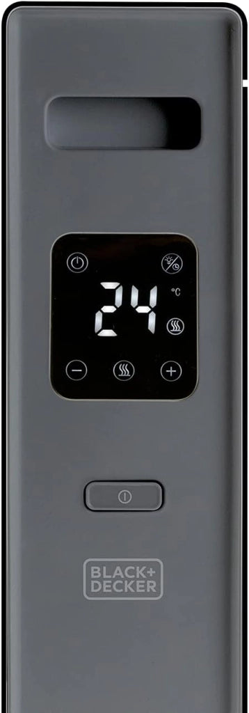 Black+decker bxcsh2001e - stufa elettrica 2000w, 2 potenze di riscaldamento, timer, superficie fino a 20m2, temperatura regolabile, funzione di spegnimento automatico, comandi digitali, nero