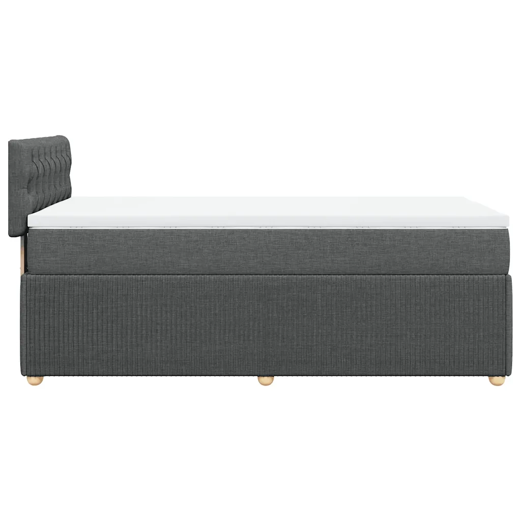 Giroletto a Molle con Materasso Grigio Scuro 100x200 cm Tessuto