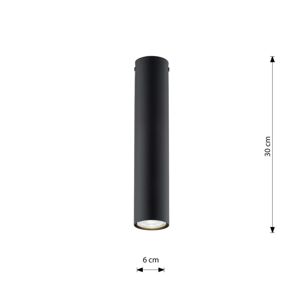 Faretto Tecno in acciaio nero