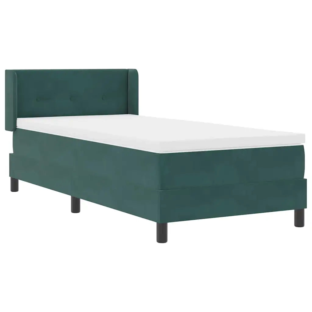 Letto a molle con materasso-Struttura Letto con Materasso Verde Scuro 200 x 90 cm Poliestere 928011