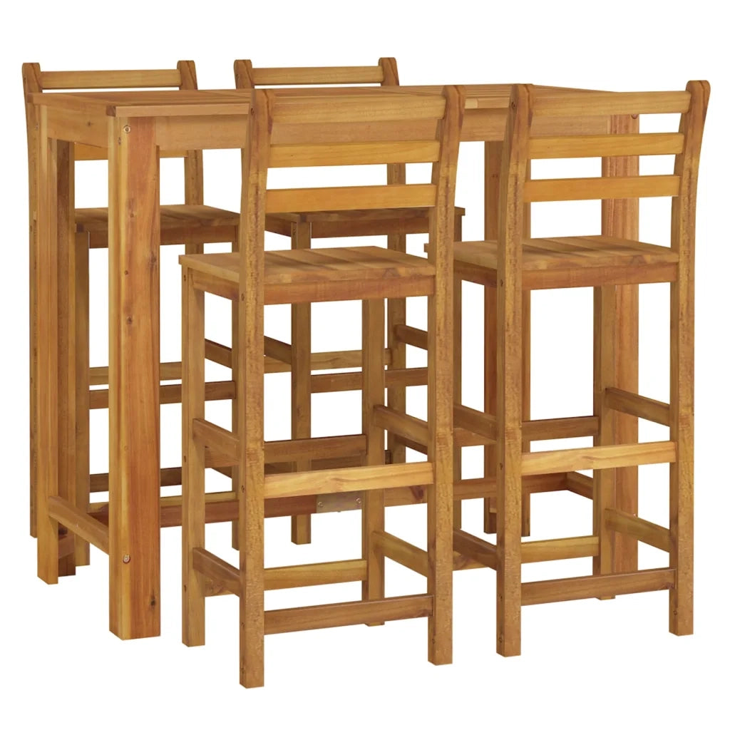 Set da Bar da Giardino 5 pz in Legno Massello di Acacia 3154396