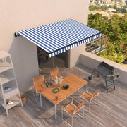 Tenda da Sole Retrattile Automatica 400x350 cm Blu e Bianca cod mxl 60736