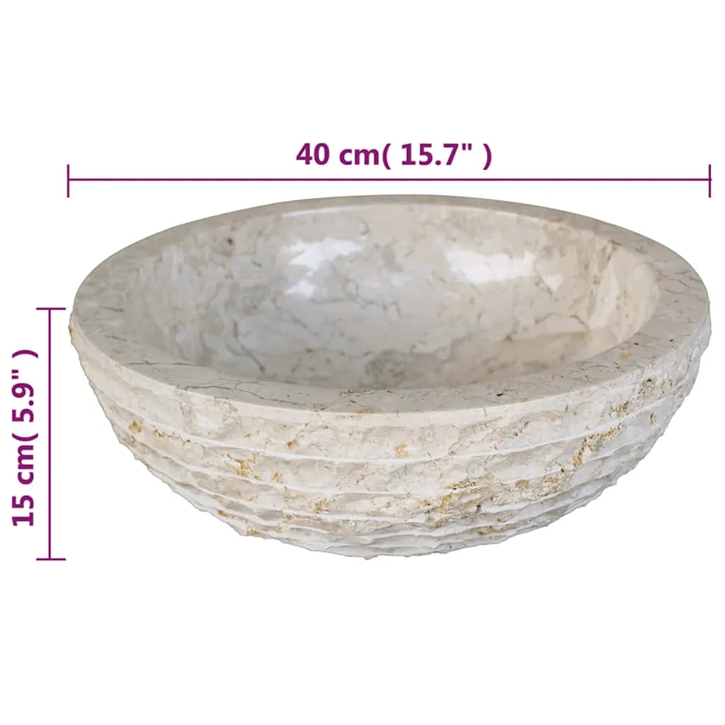 Lavandino in Marmo 40 cm Crema CFW9775005