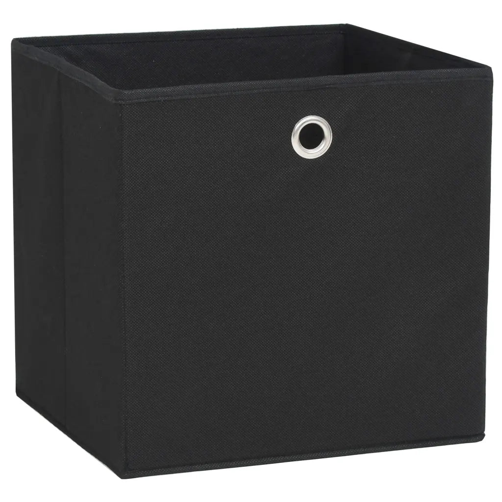 Set Contenitori 4 pz Tessuto non Intrecciato 32x32x32 cm Nero  cod mxl 70713