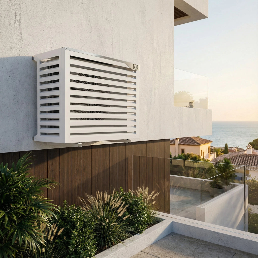 Copri Condizionatore 115x95x67 cm in Alluminio a Parete Big Blade XL Bianco