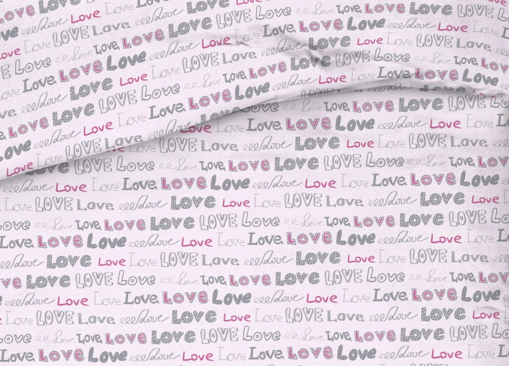 Copriletto Piquet Primavera Estate 100% Cotone Disegno Love Love Cuori - Matrimoniale - Rosa