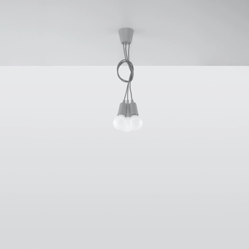 Lampada a sospensione DIEGO 3 grigio