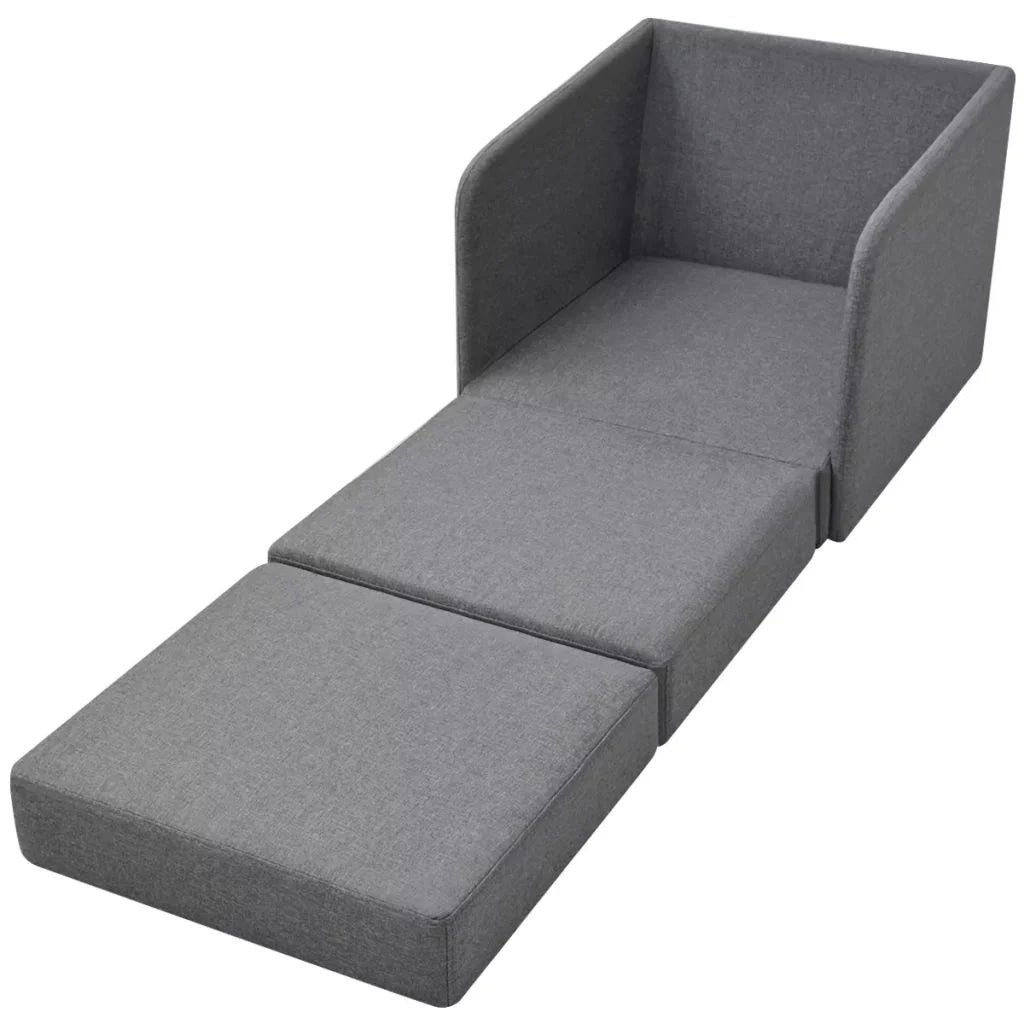 Poltrona poltrona lounge divano design club trasformabile 595 x 72 x 725 cm tessuto grigio chiaro 1102088/3
