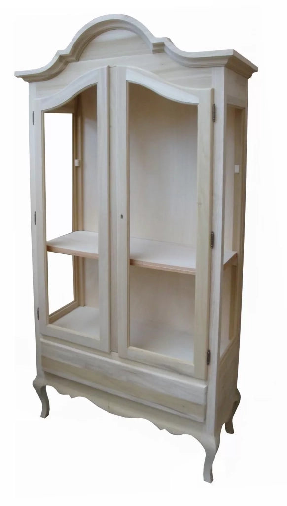 Vetrina sagomata classica 2 ante noce bassano104x45x196 (3065) - Mobili 2G