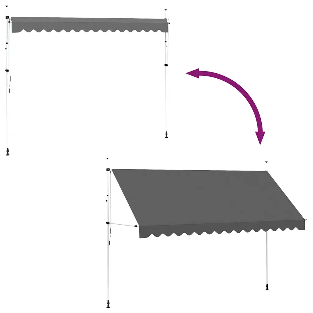 Tenda da Sole Retrattile Manuale-Tenda parasole per Patio 400 cm Antracite