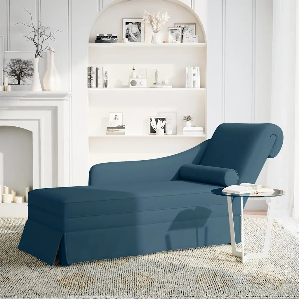 vidaXL Sdraio con Capezzale e Bracciolo Destro in Velluto Blu
