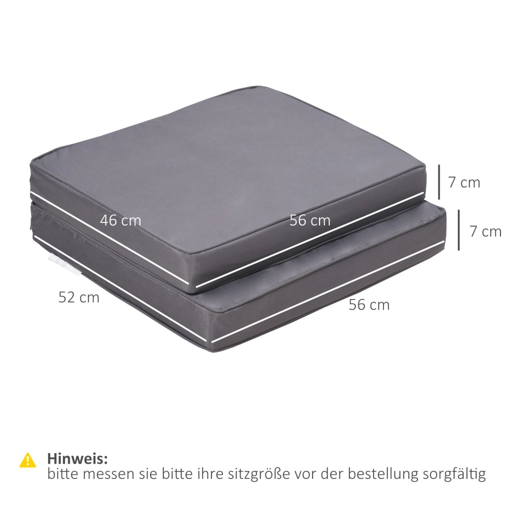 Cuscini 2 Pezzi per Sedie ¨C zephmum ¨C 56x52x7 cm Grigio Chiaro Tessuto Imbottito