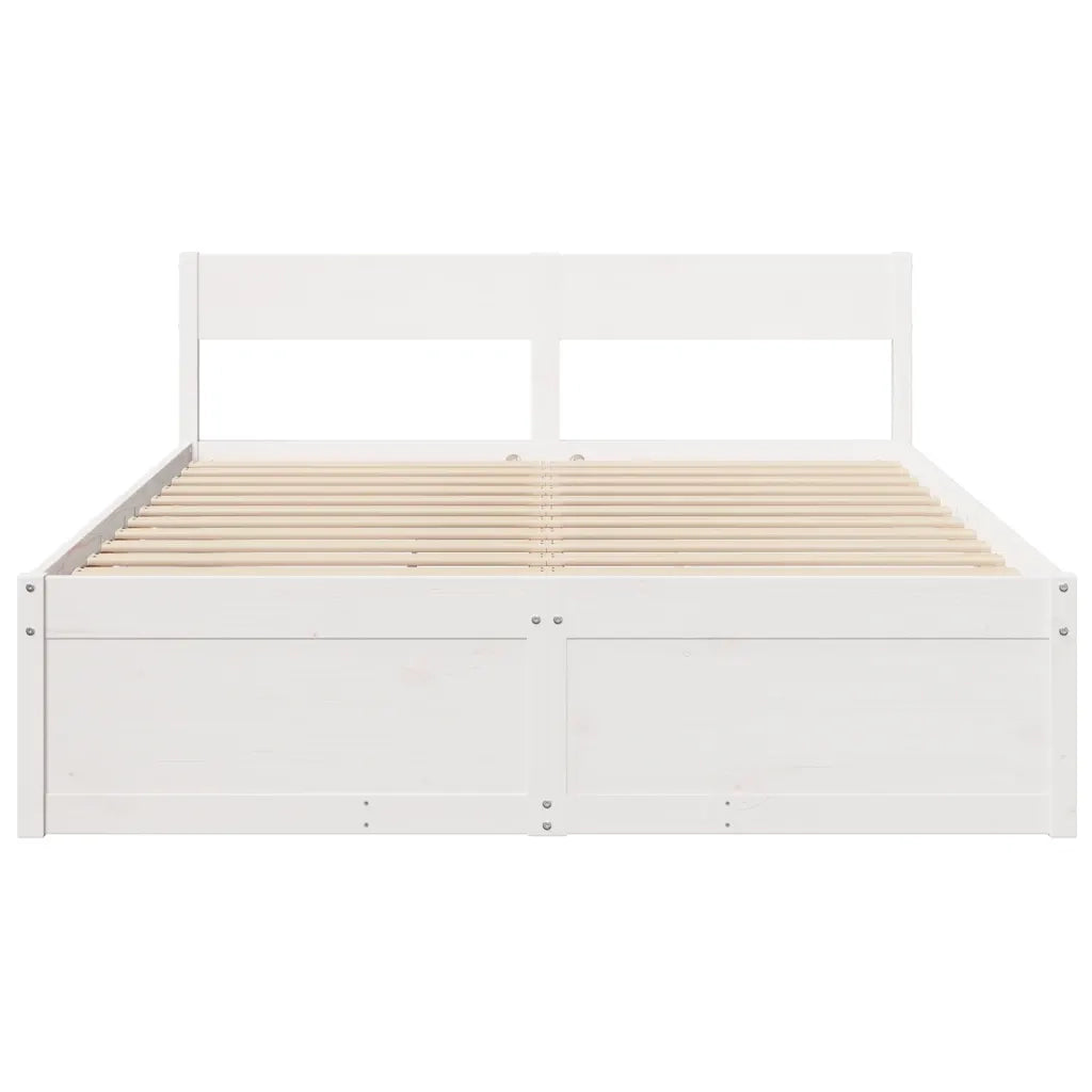 Letto senza Materasso Bianco 150x200 cm Legno Massello di Pino