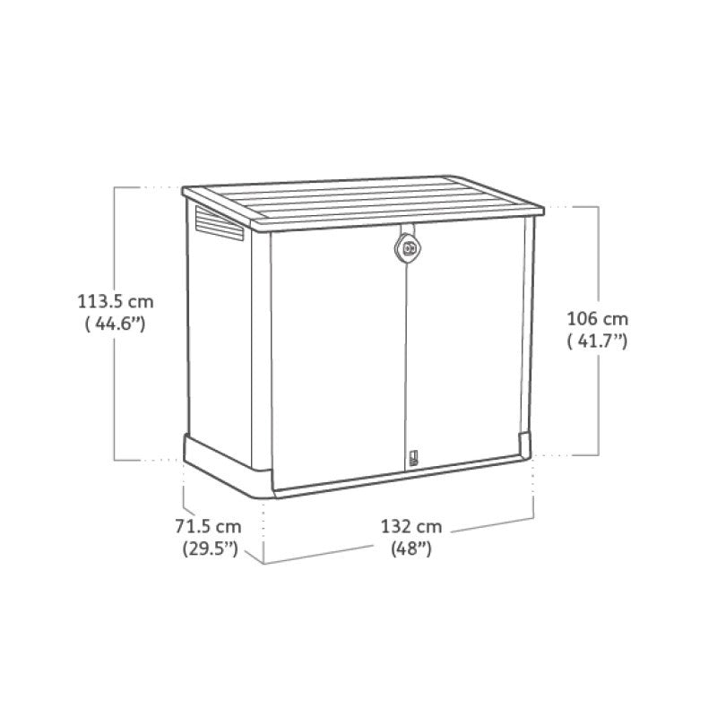 Box porta attrezzi STORE IT OUT in resina Beige-Marrone 132x71,5xh.113,5 cm