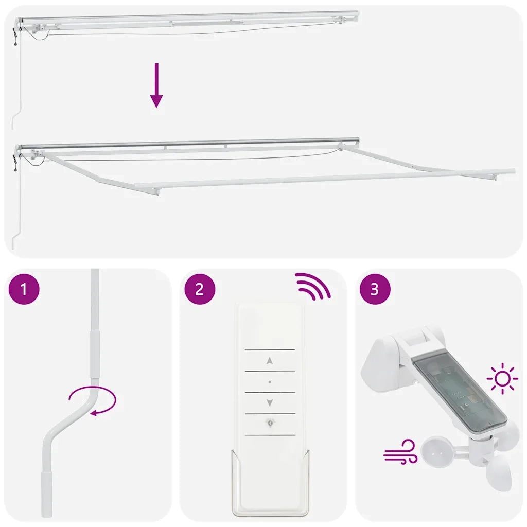 vidaXL Tenda Retrattile Automatica LED Antracite e Bianco 450x300 cm