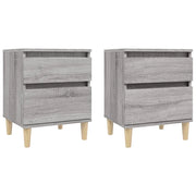 Set di 2 Comodini | Armadio da Notte | Mobiletto da notte Grigio Sonoma 40x35x50 cm