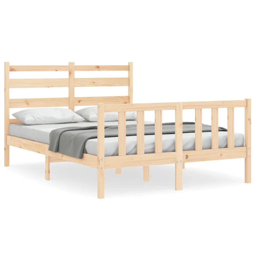 Letto senza Materasso-Struttura Letto 140x190 cm in Legno Massello di Pino 765167