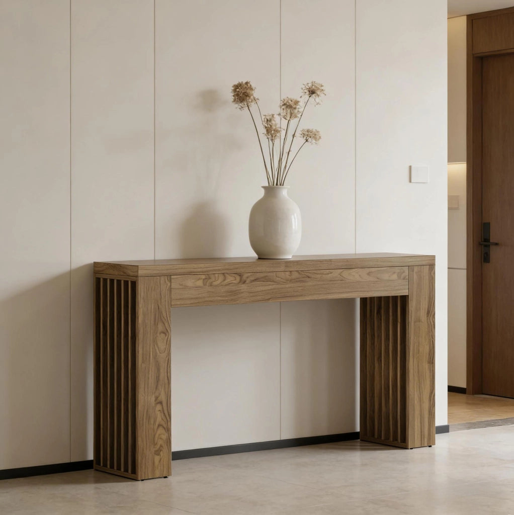 Tavolo consolle in MDF marrone stile rustico, 150 cm