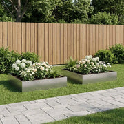 Vaso da giardino 2 pz Argento 80 x 80 x 20 cm Acciaio zincato 8005019