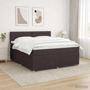 Letto box spring con materasso Marrone Scuro 140 x 190 cm 3452935