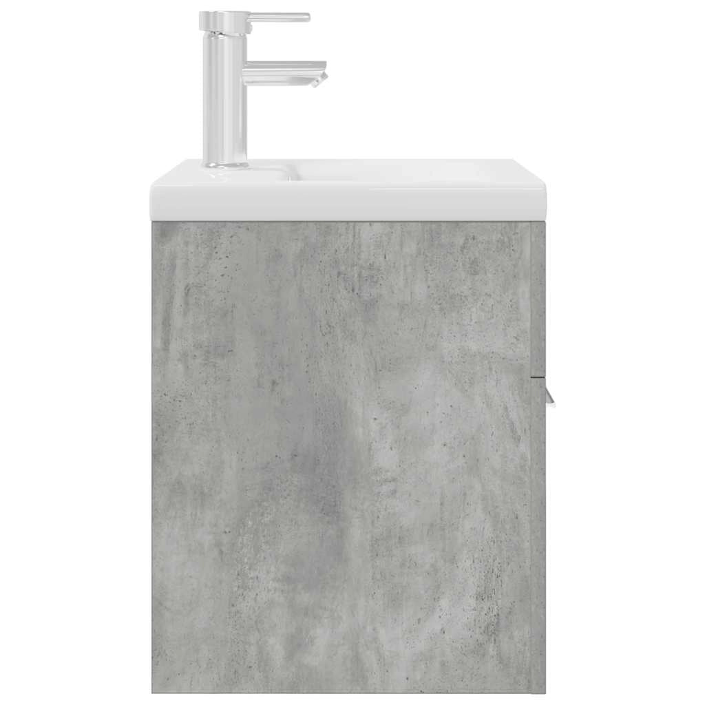 Mobile bagno sospeso dal design moderno 41 x 38,5 x 46 cm con vano contenitore in legno composito grigio cemento 02_0055754
