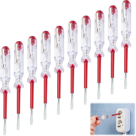 Testatrice di tensione fasezoier trapano a fasi 45200 100 V ~ 500 V GS testata secondo DIN VDE 0680 manico trapano robusto in acciaio lavorato C60 - 10 pezzi