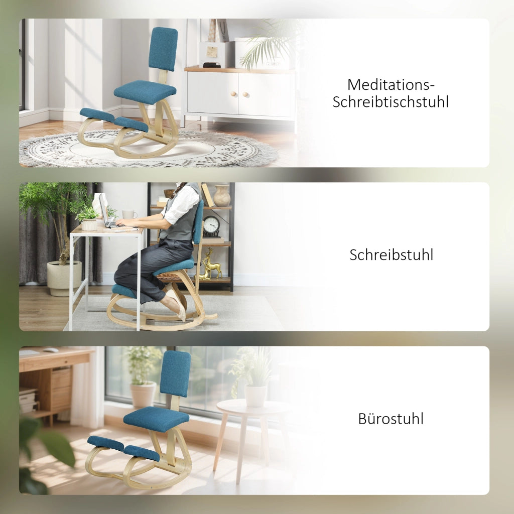 Sgabello ergonomico ginocchia ¨C Xylo ¨C Blu scuro per ufficio meditazione casa