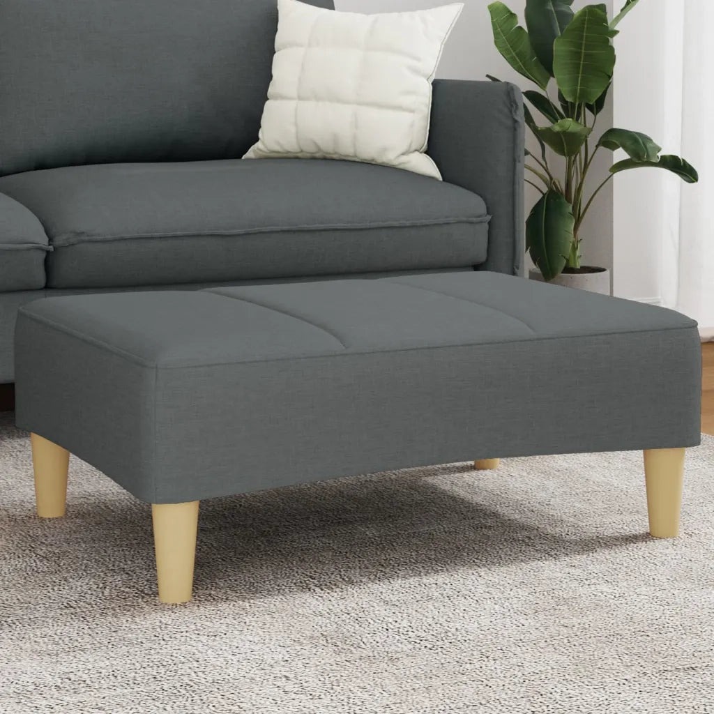 Poggiapiedi Grigio Scuro 77x55x31 cm in Tessuto