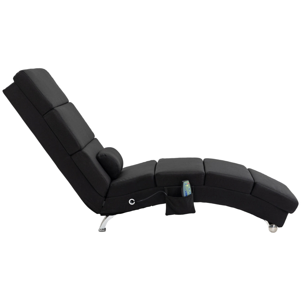 Poltrona relax massaggiante riscaldante ¨C Xylo ¨C tessuto nero con telecomando 56x168x84 cm