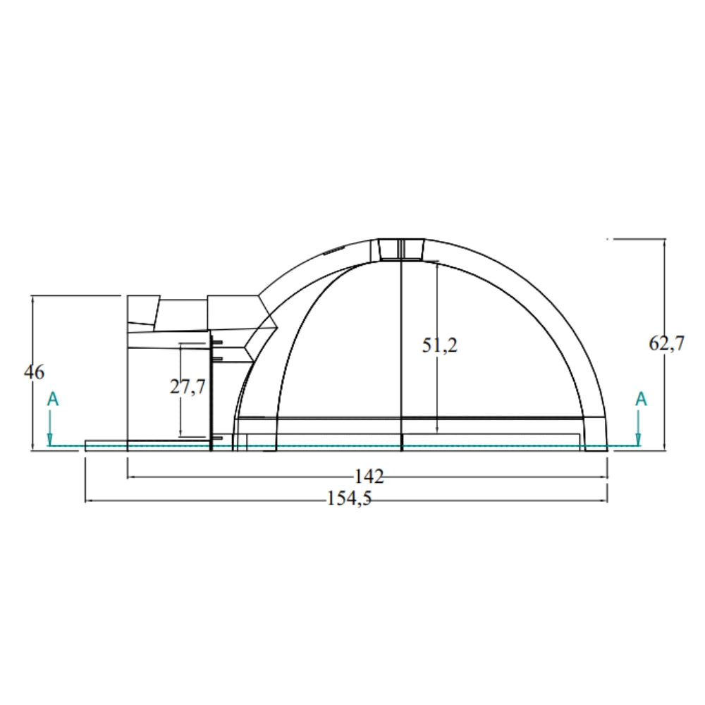 Forno legna artigianale diametro 110 cm capienza 4/6 pizze cottura diretta
