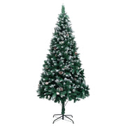 Albero di Natale Artificiale con Pigne e Neve Bianca 240 cm