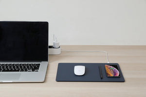 Tappetino per Mouse 34,6x22,5x0,5 cm con Base di Ricarica Wireless Veloce Terracotta