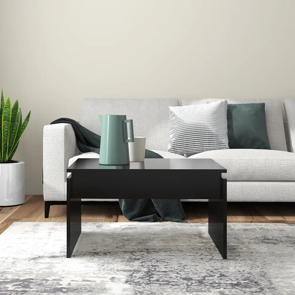 Tavolino da salotto | Tavolino da caff¨¨ | Tavolino da Soggiorno Nero 68x50x38 cm Legno Multistrato