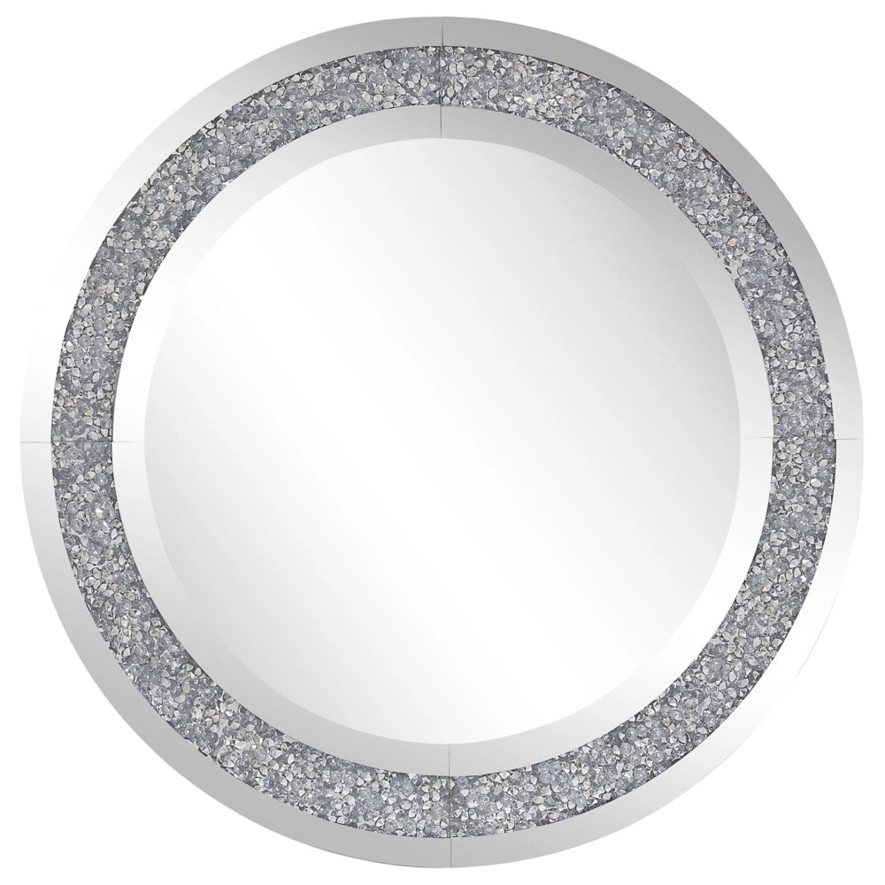 Specchio da parete in argento tondo 70 cm moderno glamour soggiorno camera da letto decorazione